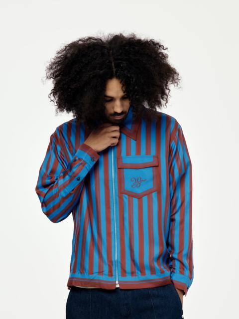 WALES BONNER BREEZE ZIP SHIRT (RED/BLUE)