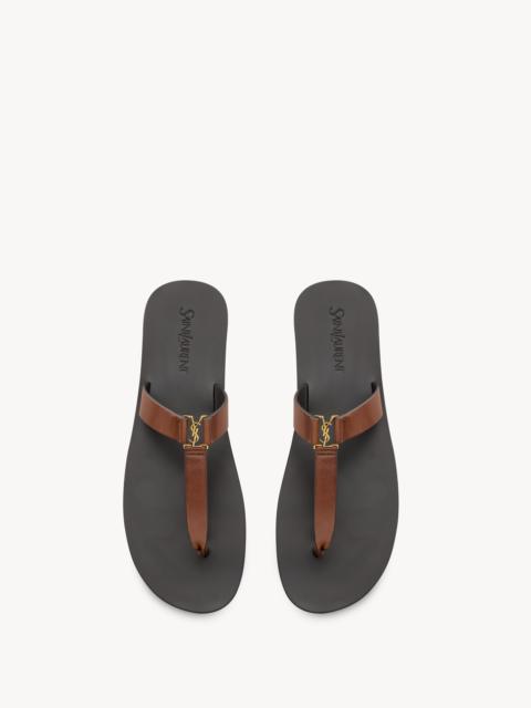 SAINT LAURENT BABYLONE SLIDES IN SMOOTH LEATHER