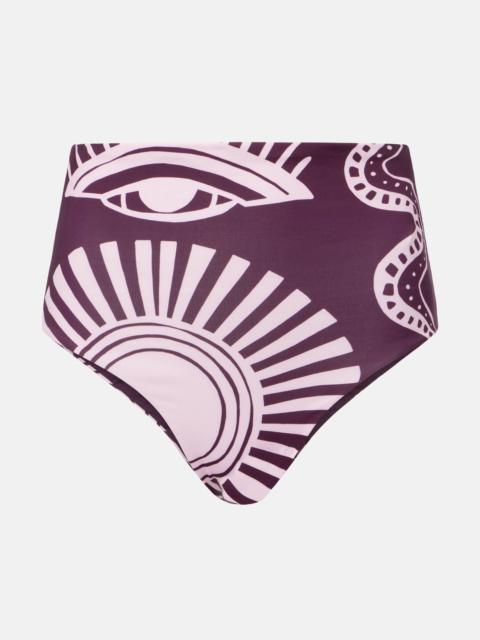 CALA de la CRUZ Elisa printed high-rise bikini bottoms