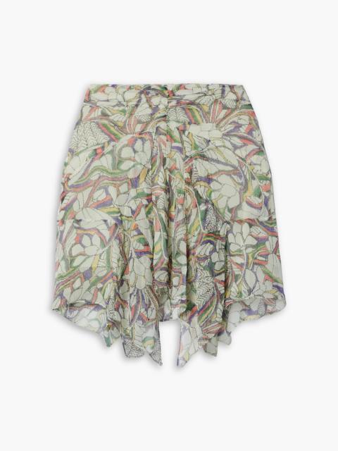 Isabel Marant Lysea printed silk-crepon mini skirt