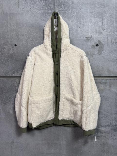 Greg Lauren Greg Lauren Ivory Sherpa Hooded Boxy Jacket