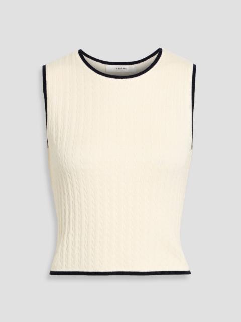 FRAME Cable-knit cashmere and silk-blend top