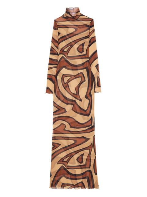 PUCCI wave-print turtleneck dress