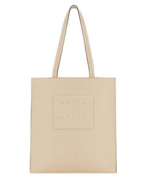 Miu Miu Woman Sand Leather Shopping Bag