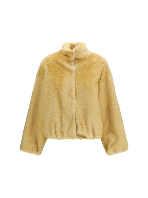 forte_forte Forte_Forte Women Chevron Faux Fur Bomber Jacket
