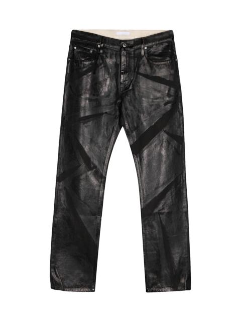 Helmut Lang FOIL-PRINT LOW-RISE STRAIGHT-LEG JEANS