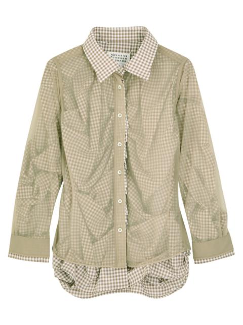 Maison Margiela Layered Checked Cotton and Tulle Shirt