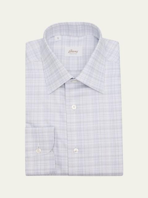 Brioni Men's Cotton Woven Plaid Dress Shirt