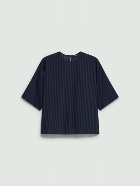 Theory Boxy Tee in Linear Cotton