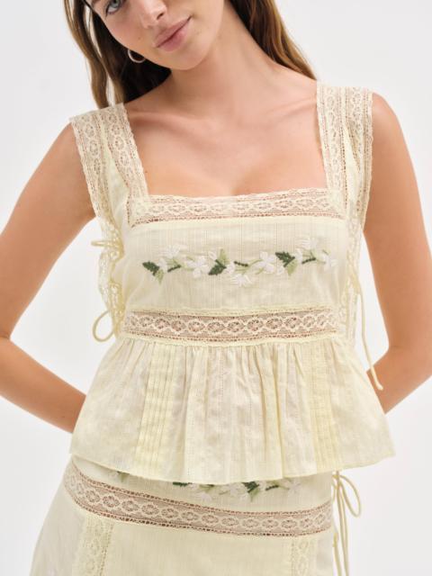 For Love & Lemons Jolene Embroidered Top