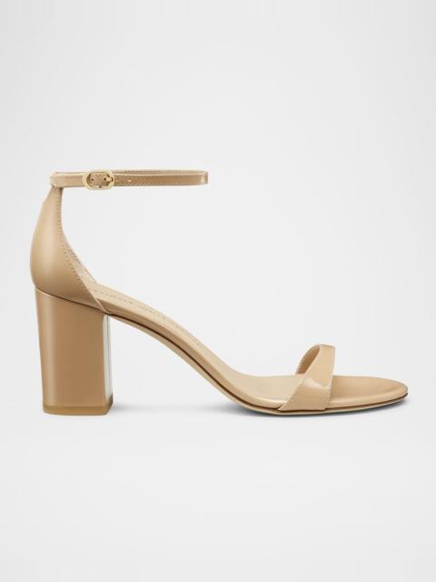 Stuart Weitzman Nudist II Leather Ankle-Strap Sandals