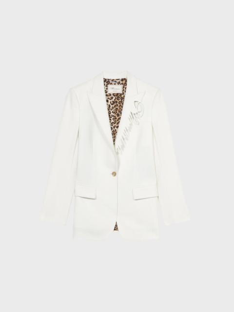 Blumarine TWILL JACKET WITH EMBROIDERY LOGO