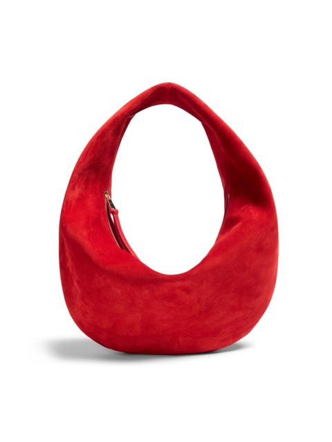 KHAITE Olivia Medium Suede Hobo Bag red