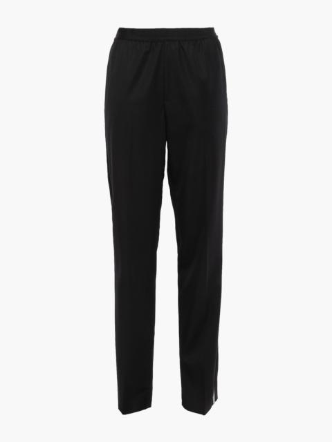Helmut Lang Satin-trimmed wool-twill tapered pants