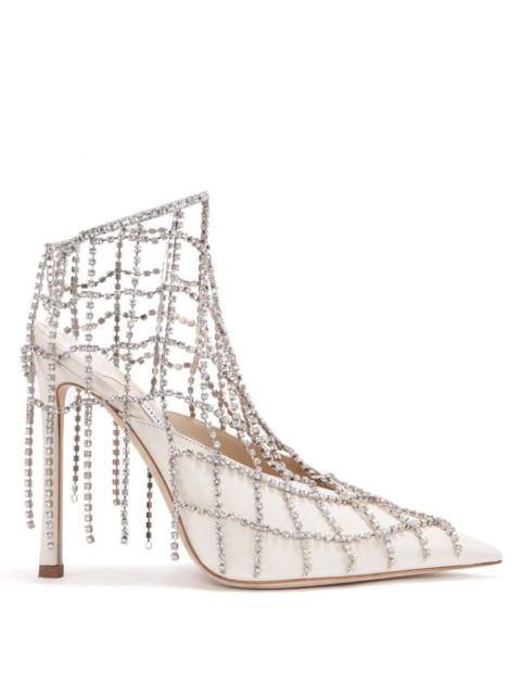 JIMMY CHOO Jimmy Choo Scotty 110 Crystal Chains Nappa Mules