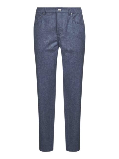 Brunello Cucinelli Brunello Cucinelli Men Light Blue Virgin Wool Flannel Trousers