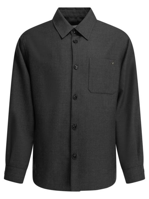 Valentino Valentino Vlogo Overshirt Jacket Grey