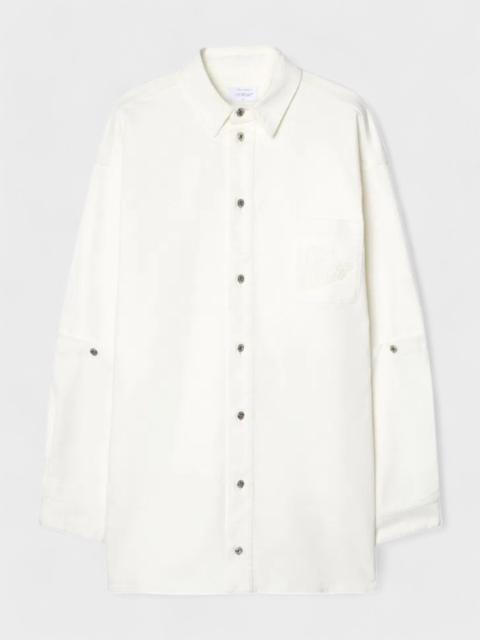 Off-White Off-White 90's Logo Denim Button Overshirt White
