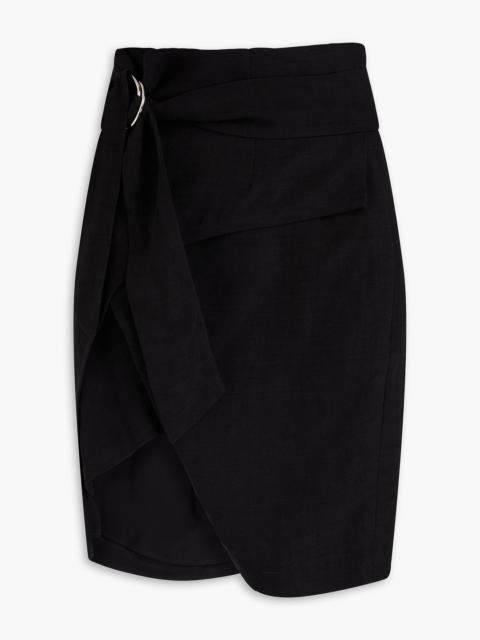 Other Designers Lodi asymmetric TENCEL™ and linen-blend crepe wrap skirt