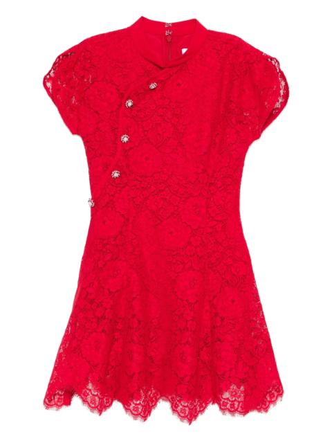 self-portrait fine lace mini dress