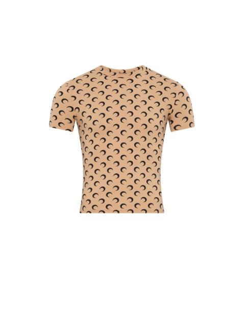 Marine Serre Recycled Moon Jersey Second Skin Short Sleeves Top