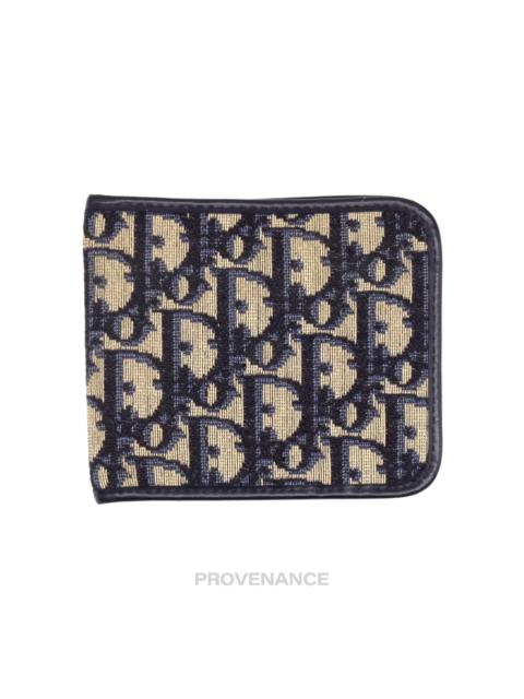 Dior Dior Oblique Trotter Bifold Wallet - Navy Jacquard