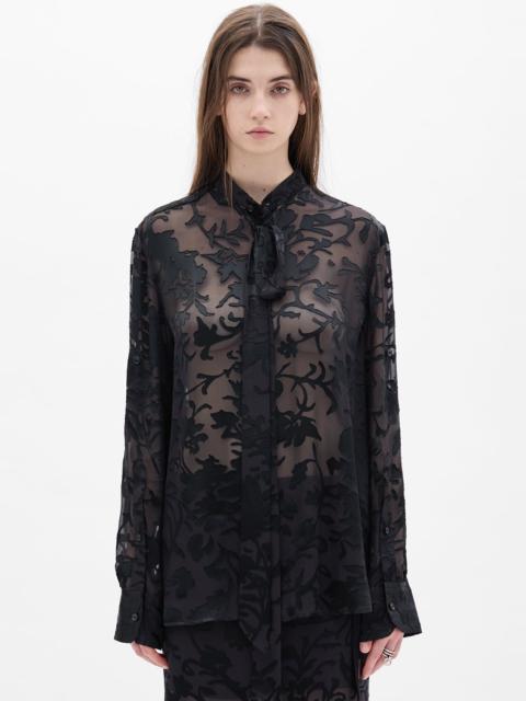 Ann Demeulemeester Dien Standard Collar Long Shirt with Foulard