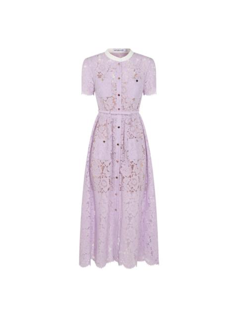 lace button-up midi dress