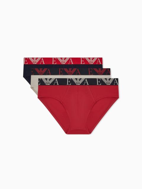 EMPORIO ARMANI PACK 3 BOLD MONOGRAM LOGO BRIEFS