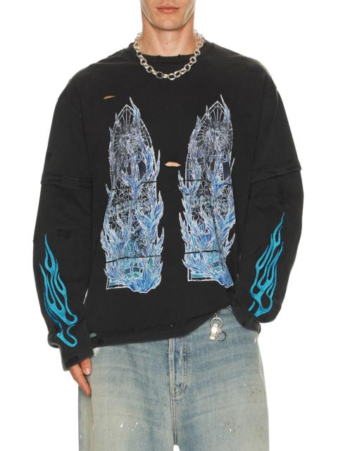 WHO DECIDES WAR Flame Glass Double Jersey