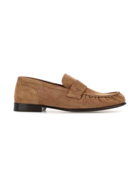 JIMMY CHOO Camel Suede Ellis Loafers
