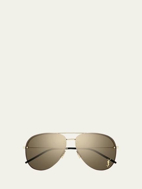 SAINT LAURENT Classic 11 Monochromatic Aviator Sunglasses