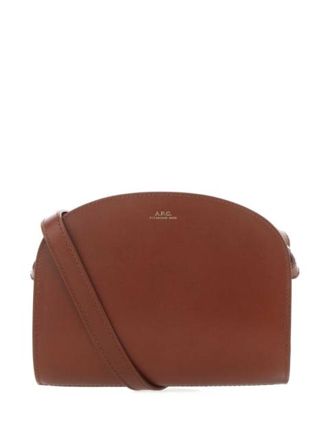 A.P.C. A.P.C. Women Caramel Leather Mini Demi Lune Shoulder Bag