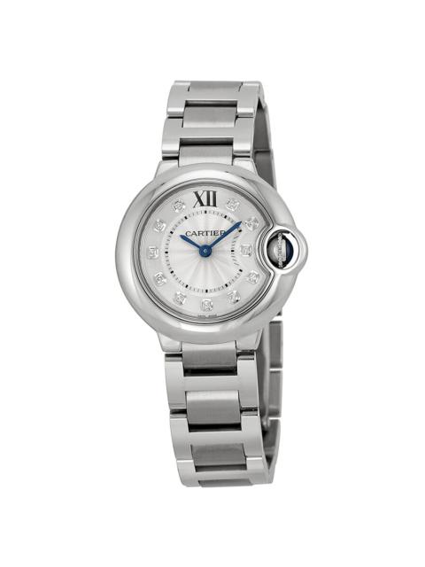 Pre-owned Cartier Ballon Bleu de Cartier Quartz Diamond Silver Dial Ladies Watch WE902073
