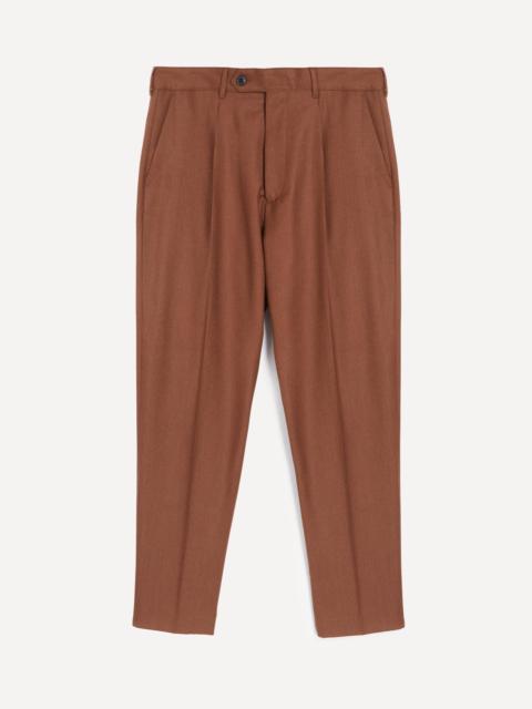 Paul Smith Brown Tapered-Fit Marl Wool Trousers