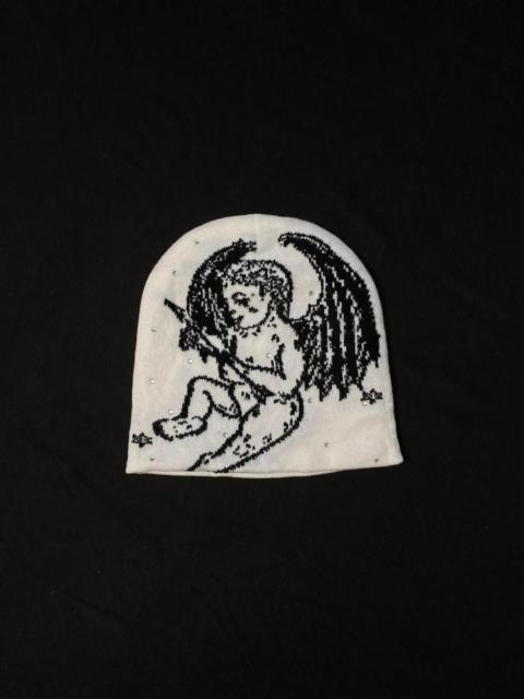 Other Designers Japanese Brand - Rare Black Angel Graphic No Cuff Knit Beanie Hats OS