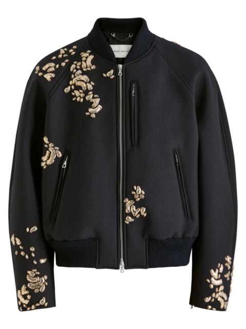 Dries Van Noten Brown Embellished Bomber Jacket | REVERSIBLE