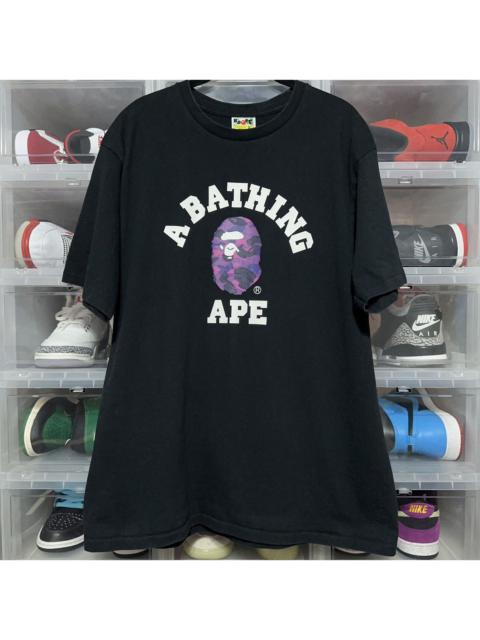 BAPE A Bathing Ape Logo College Camo T-Shirt XL