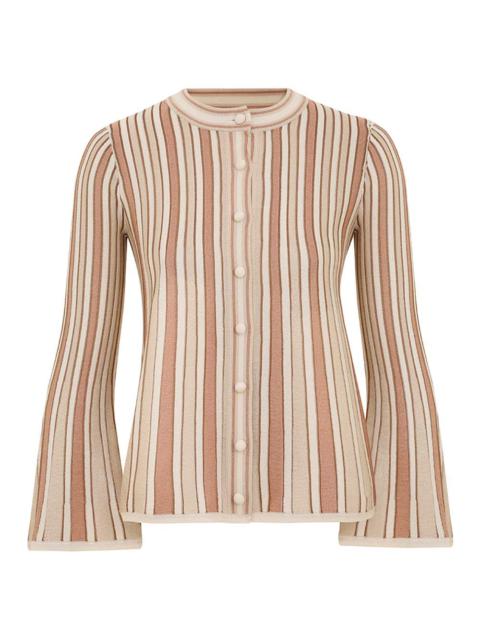 Zimmermann CRUSH METALLIC STRIPE CARDIGAN