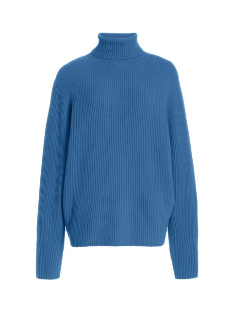 GABRIELA HEARST Wigman Knit Turtleneck Sweater in Light Blue Cashmere