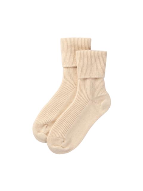 Johnstons of Elgin Women's Cream Cashmere Lounge Socks
