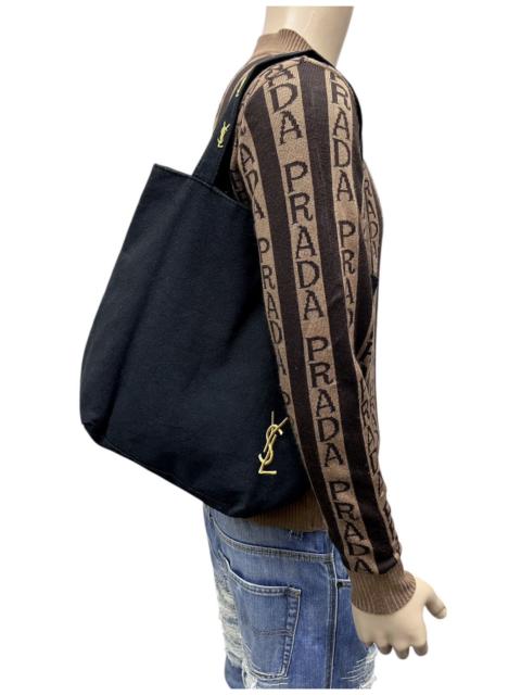 Other Designers Vintage × Yves Saint Laurent - Vintage YSL Parfums Big Embroidery Cotton Canvas Tote Bag