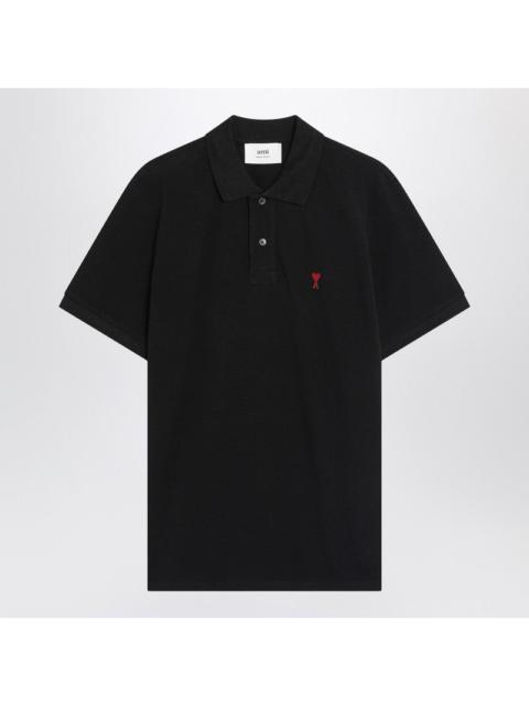 AMI Paris Ami Paris Ami De Coeur Black Polo Shirt Men