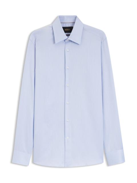BOSS STRIPED SLIM-FIT SHIRT IN ITALIAN COTTON TWILL