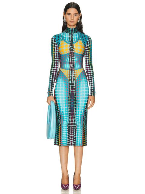 Jean Paul Gaultier Center Front Zip Long Sleeve Dress