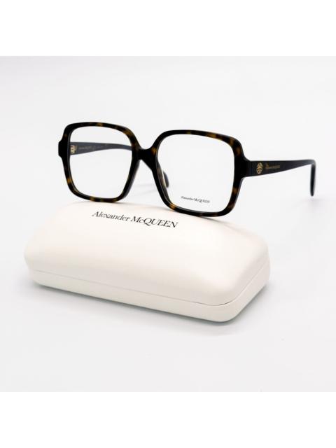 Alexander McQueen NEW ALEXANDER MCQUEEN EYEGLASSES AM0286O 002 SQUARE HAVANA W