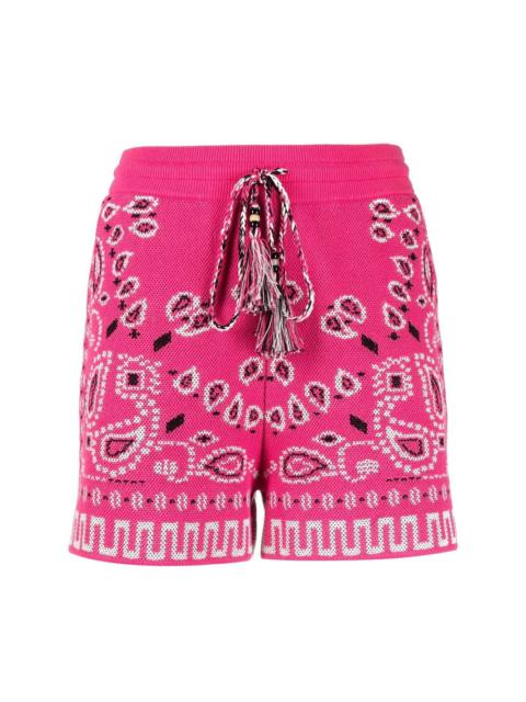bandana-print pique shorts
