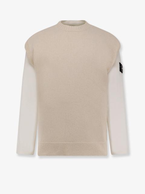 Stone Island Cotton Sweatshirt With Knitted Insert