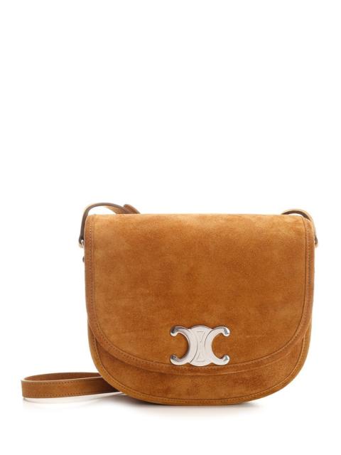 CELINE Celine Men Triomphe Medium Saddlebag In Suede Calfskin