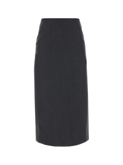 Jil Sander Jil Sander Women Dark Grey Wool Blend Skirt